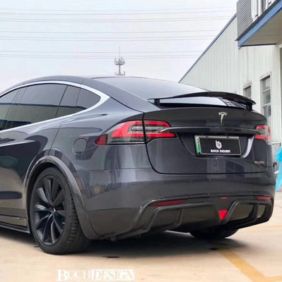 CMST Genuine Carbon Fiber Rear Trunk Chrome Delete For Tesla Model X 2017-2021 - PimpMyEV