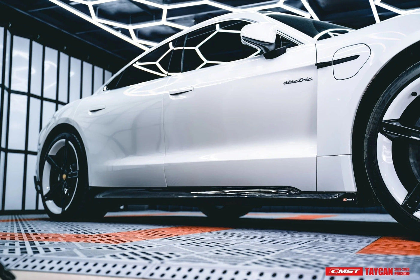 CMST Genuine Carbon Fiber Side Skirts For Porsche Taycan Base, 4S, Turbo & Turbo S 2021-2023 - PimpMyEV