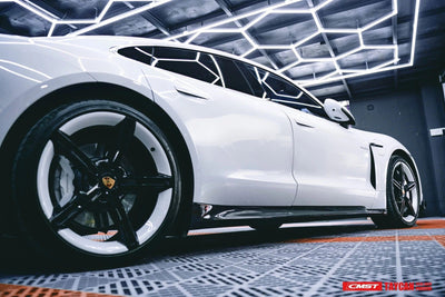 CMST Genuine Carbon Fiber Side Skirts For Porsche Taycan Base, 4S, Turbo & Turbo S 2021-2023 - PimpMyEV