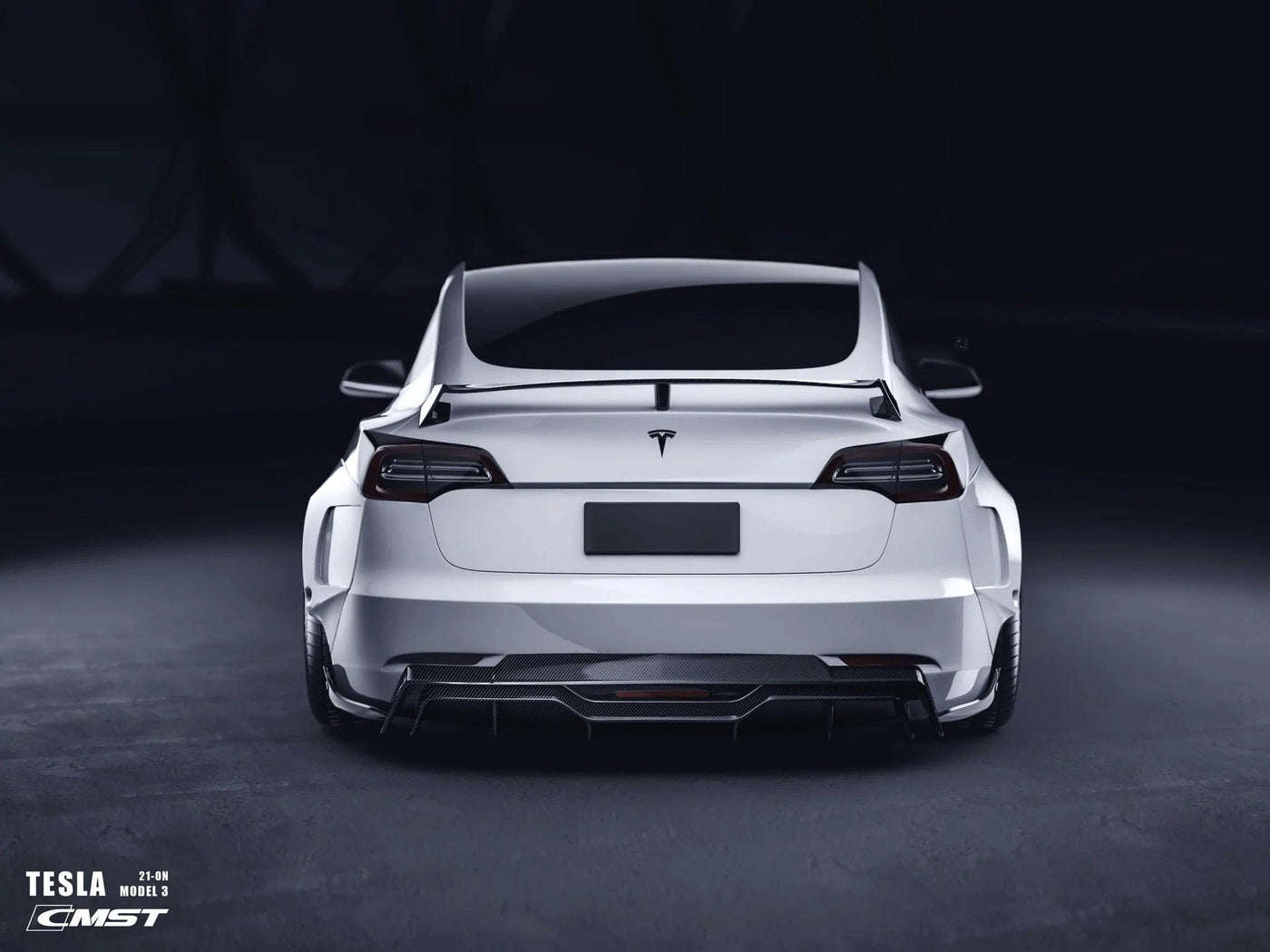CMST Genuine Carbon Fiber Spoiler Wing V5 For Tesla Model 3 2017