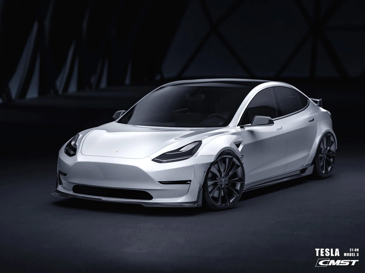 CMST Genuine Carbon Fiber Wide Body Wheel Arches For Tesla Model 3 2017-2023 - PimpMyEV