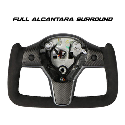 Custom Dry Carbon Fiber Yoke Steering Wheel Replacement for Model 3 & Model Y - PimpMyEV