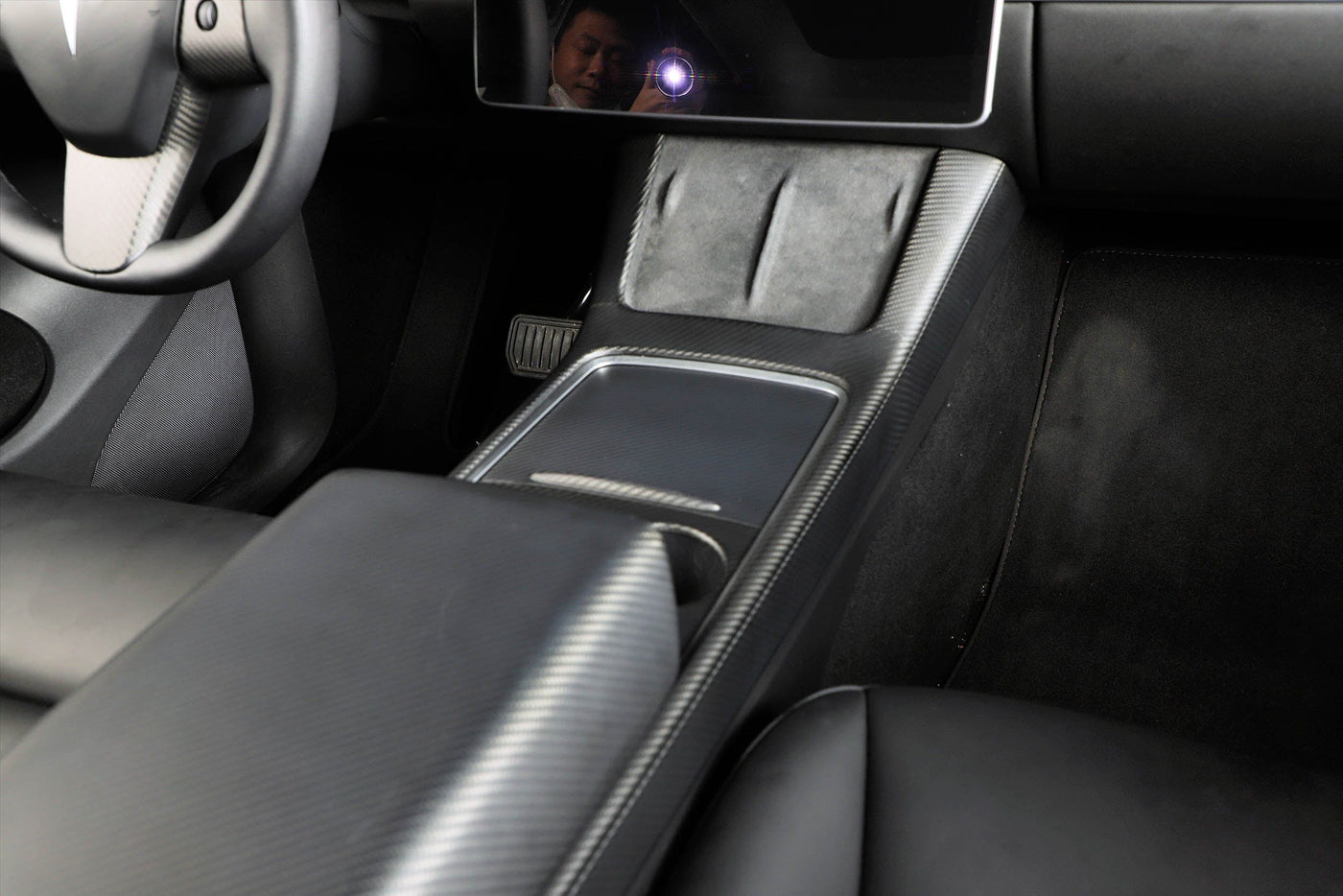 Real Molded Matte Carbon Fiber Center Console Full Coverage Overlay For ...