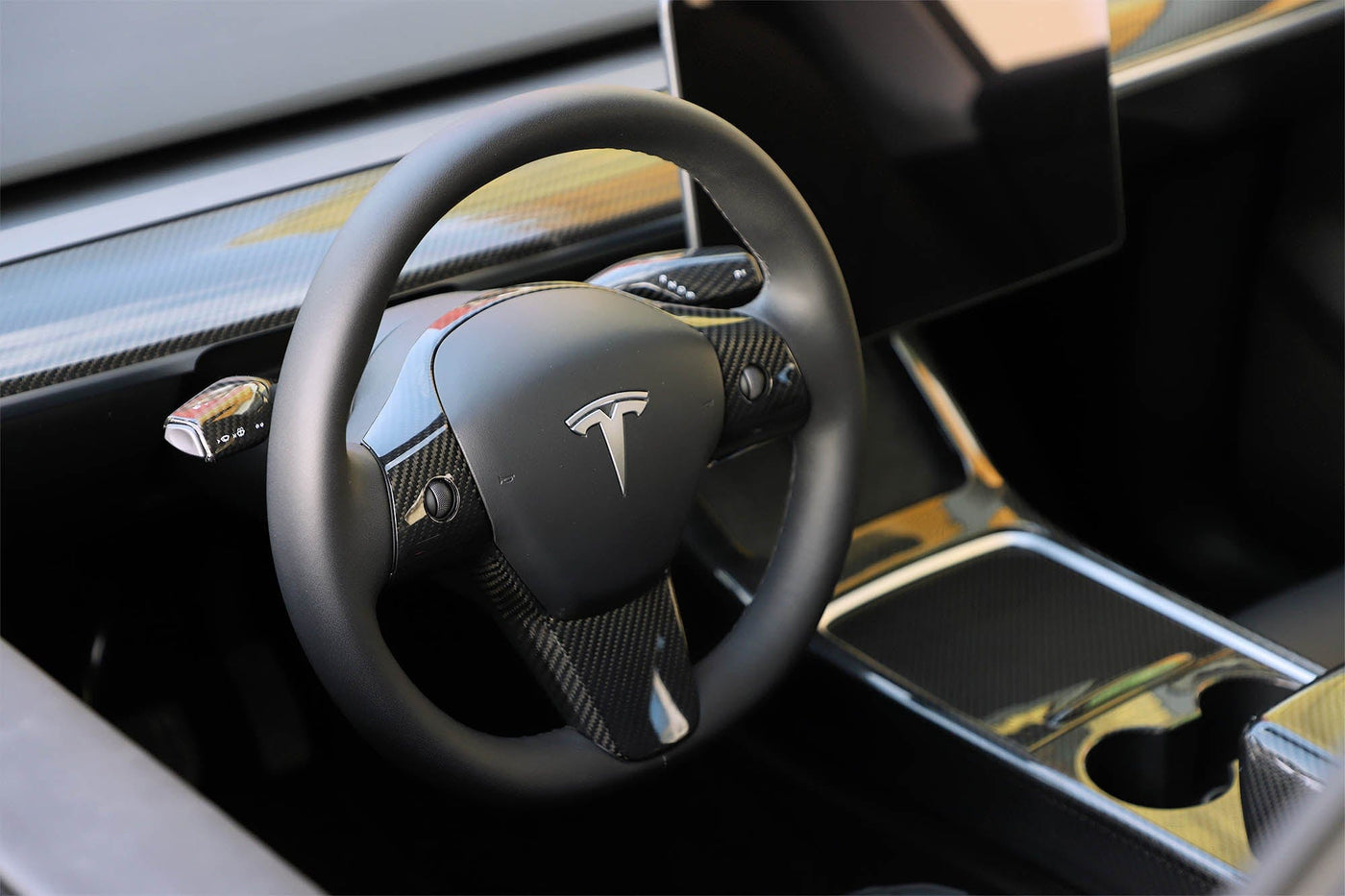 Tesla Carbonfaser-Einstiegsleistenschutzabdeckung für Model S (2016–2020)