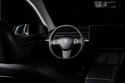 Genuine Carbon Fiber Wiper and Driving Shift Switch Covers V3 for Tesla Model 3 Matte 2017-2023 - PimpMyEV