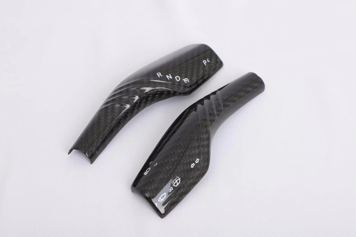 Genuine Carbon Fiber Wiper and Driving Shift Switch Covers V3 for Tesla Model Y Gloss 2020-2023 - PimpMyEV