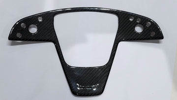 Genuine Gloss Carbon Fiber Yoke Steering Wheel Fascia for Model X 2021-2023 (PLAID) - PimpMyEV