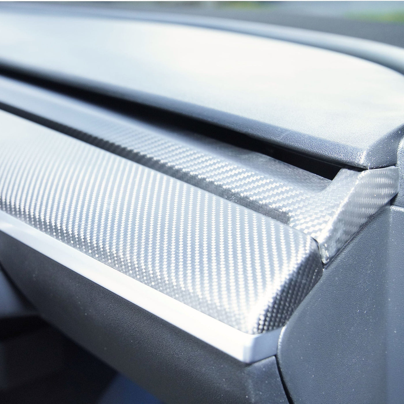 Genuine Matte Carbon Fiber Dashboard Air Vent Top Trim For Tesla Model Y 2020-2023 - PimpMyEV