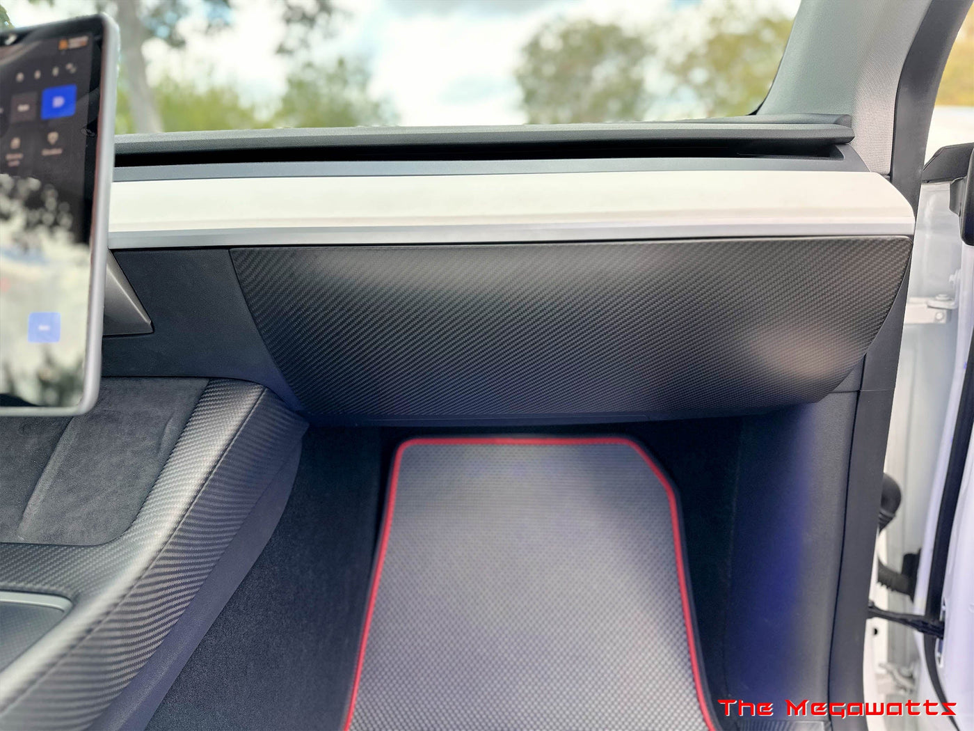 Genuine Matte Carbon Fiber Glove box Cover Sleeve For Tesla Model 3 2017-2023 - PimpMyEV