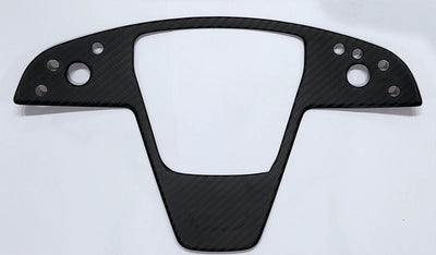 Genuine Matte Carbon Fiber Yoke Steering Wheel Fascia for Model X 2022-2023 (PLAID) - PimpMyEV