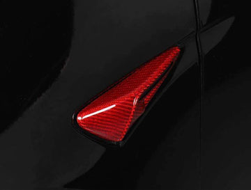 Genuine Red Carbon Fiber Side Markers Camera Full Covers New V2 for Model S 2014-2021 - PimpMyEV