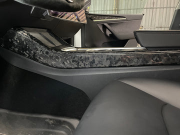 Genuine Carbon Fiber Center Console Full Coverage Facia for Tesla Model Y (Forged) 2022-2023 - PimpMyEV