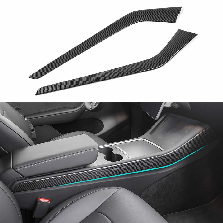 Habillage Fibre De Carbone Mate Pour Console Tesla Model Y/3 - Protection Anti-rayures, Design Premium, Facile à Poser