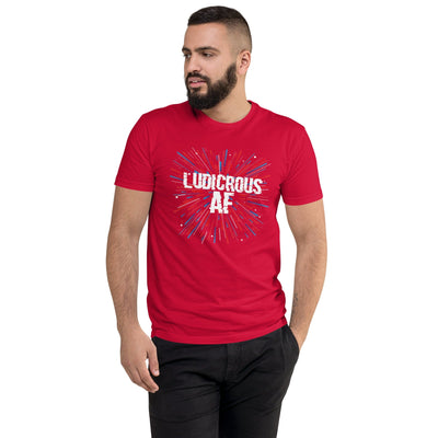 Ludicrous AF Premium Short Sleeve Men's T-shirt For Tesla Enthusiasts - PimpMyEV