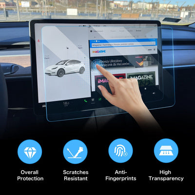 2Pcs HD Tempered Glass Screen Protector Set For Tesla Model S 2022-2023 - PimpMyEV