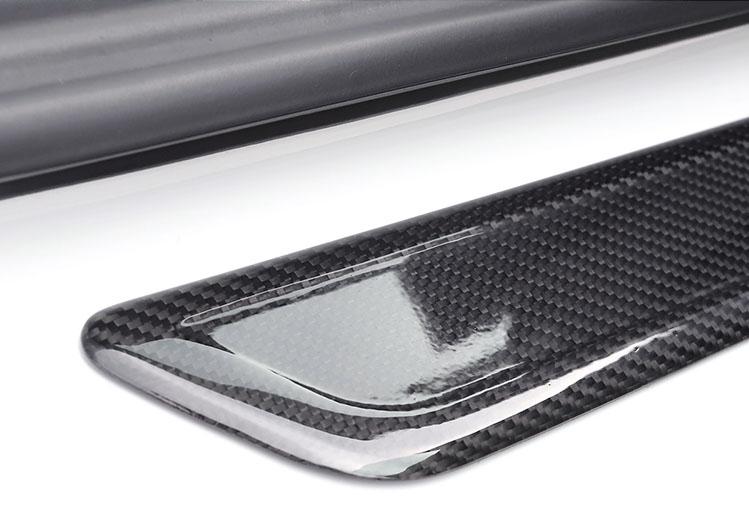 4PCs Genuine Carbon Fiber Scuff Plates / Door Sill Covers for Model 3 (Gloss) - PimpMyEV