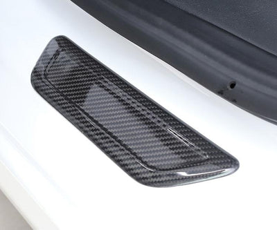 4PCs Genuine Carbon Fiber Scuff Plates / Door Sill Covers for Model 3 (Gloss) - PimpMyEV