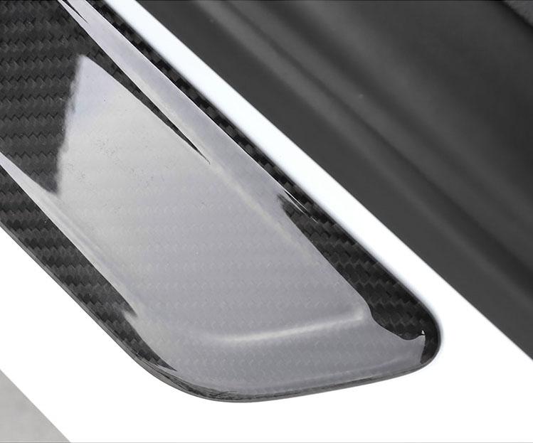 4PCs Genuine Gloss Forged Carbon Fiber Scuff Plates / Door Sill Covers for  Tesla Model 3 2017-2023