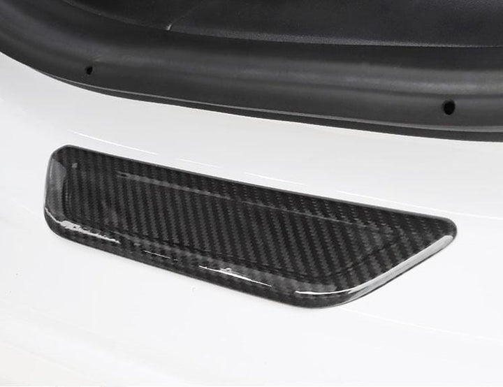 4-Piece Car Door Threshold Protector Stickers - 4D Carbon Fiber Reflective Door Sill Guards