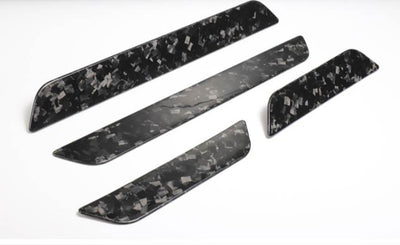 4PCs Genuine Forged Carbon Fiber Scuff Plates / Door Sill Covers for Model 3 (Gloss) - PimpMyEV