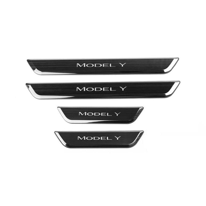 TESLA Model Y Lit Doorsill Plates純正新品未開封 pimpmyev-scuff-plates-black-