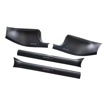 Carbon Fiber Effect Door Sill Protection Trims For Tesla Model Y 2020-2022 - PimpMyEV