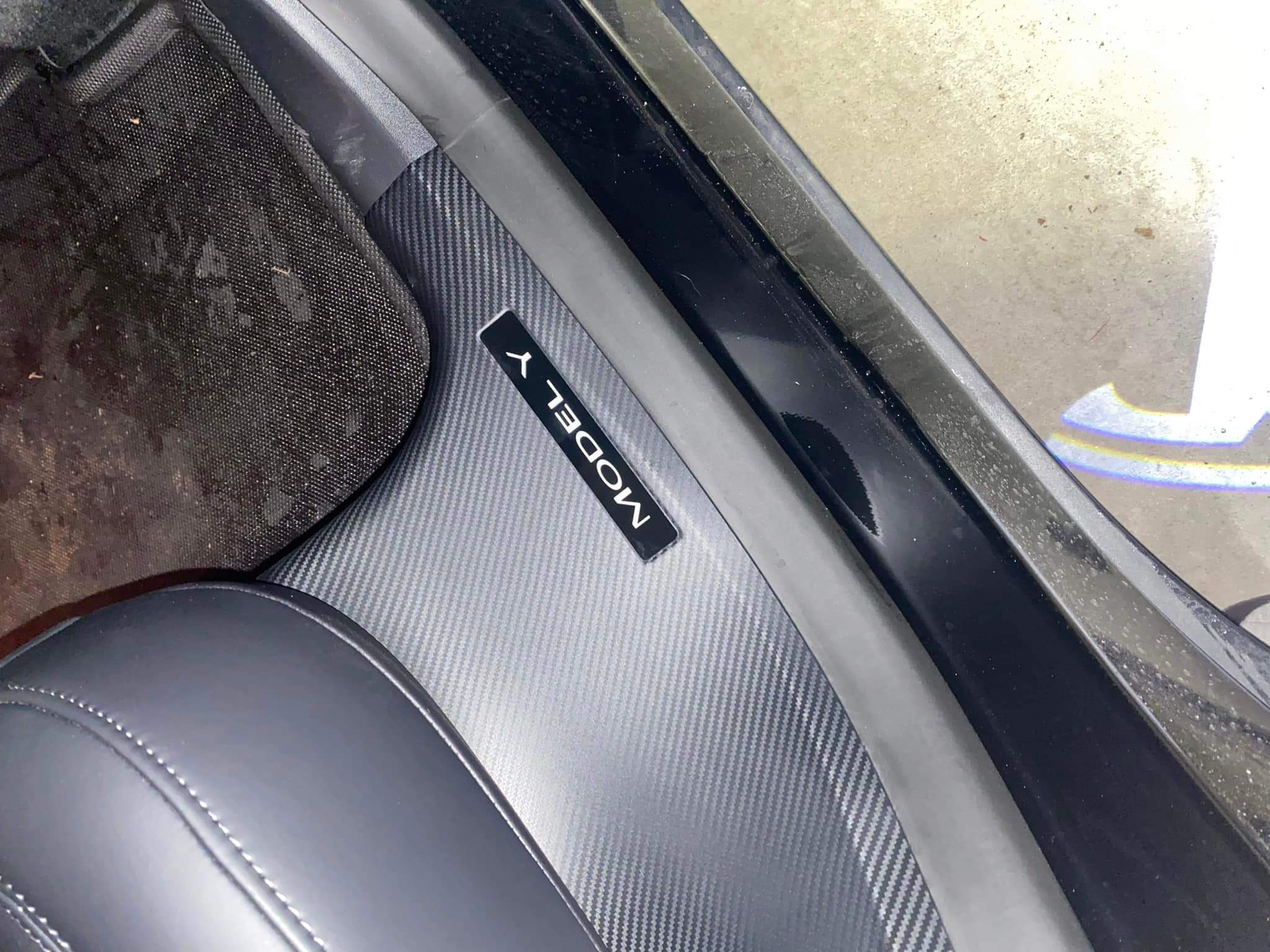 4 Stück Auto Einstiegsleisten Schutz für Tesla Model 3 Y X S, Anti Kratz  Carbon Fiber Einstiegsleisten Schutz Tür Schritt Platte Abdeckung