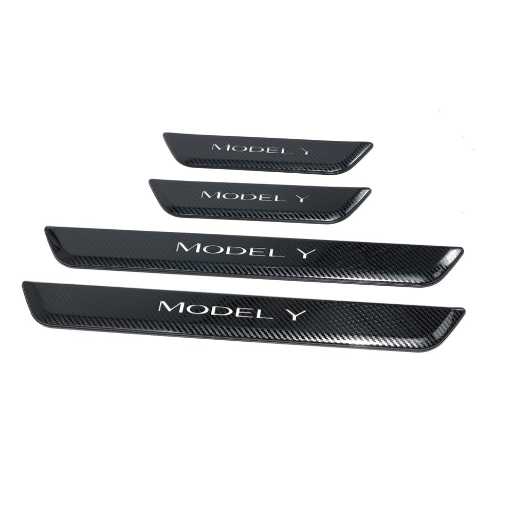 LED Light Up Door Sill Welcome Scuff Plates For Tesla Model Y 2020-202