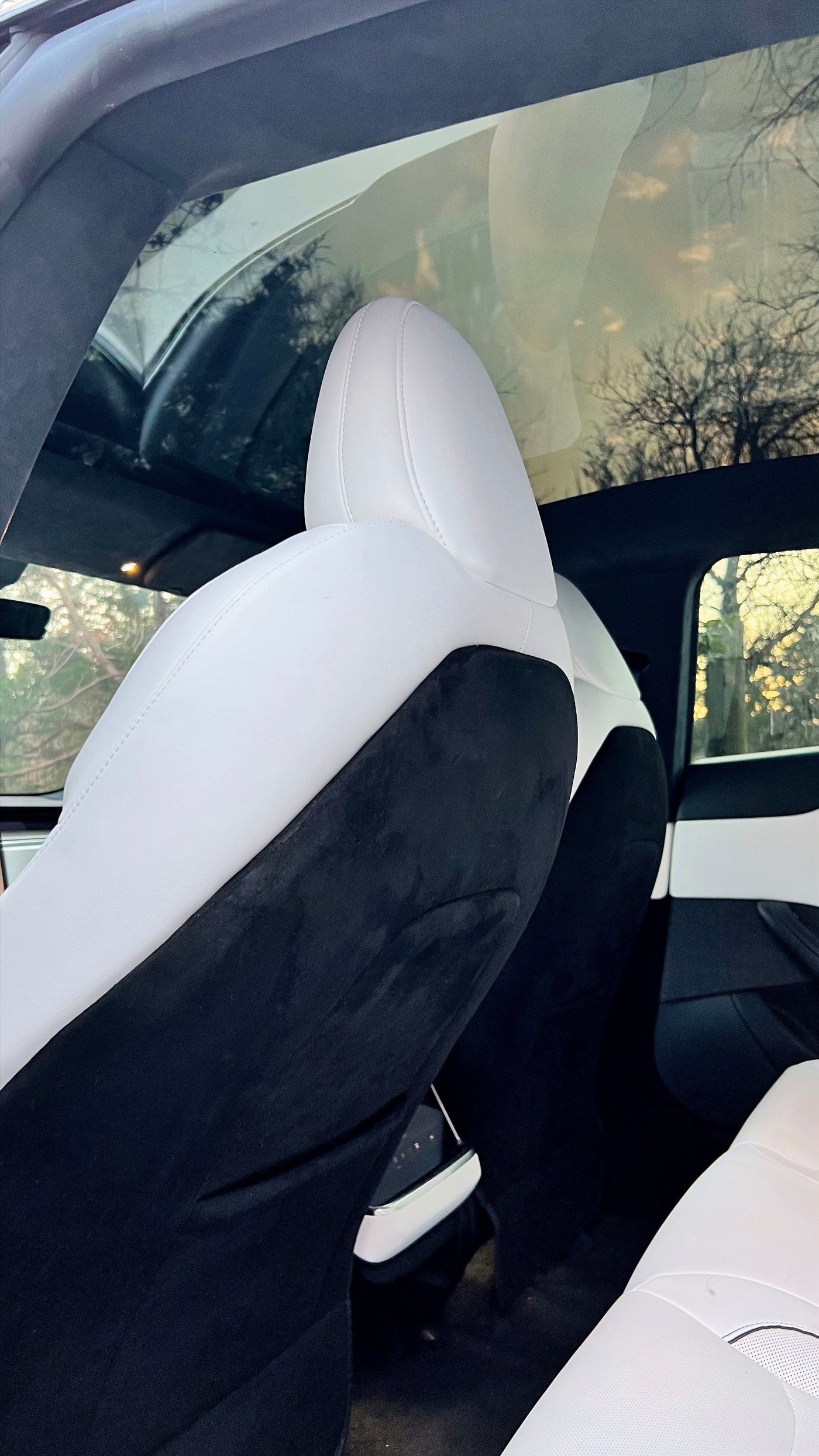 2PCs Vegan Leather Seat Back Protectors For Tesla Model S - 2022-2023 - PimpMyEV