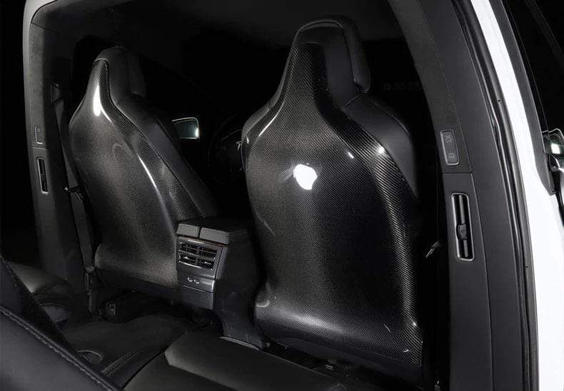 Genuine Carbon Fiber Seat Backs for Model X (Gloss) - PimpMyEV