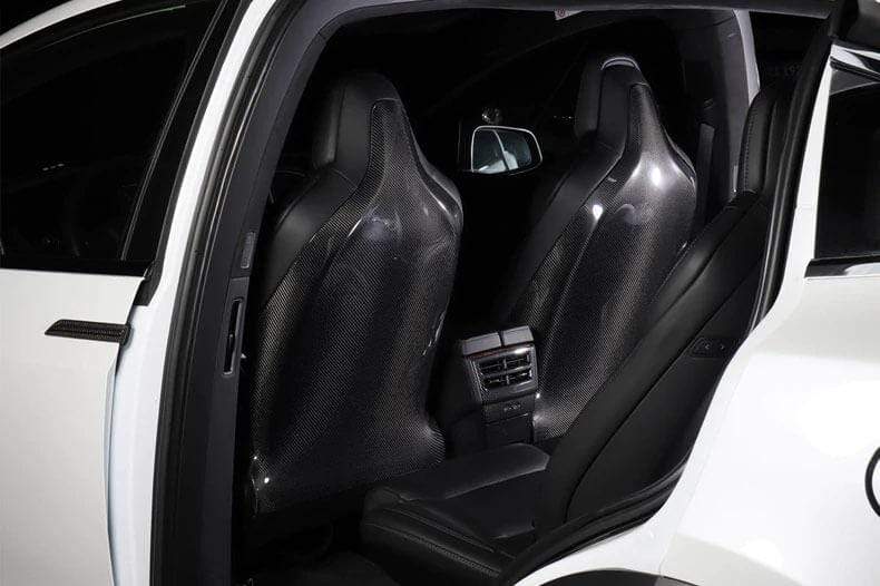 Genuine Carbon Fiber Seat Backs for Model X (Matte) - PimpMyEV