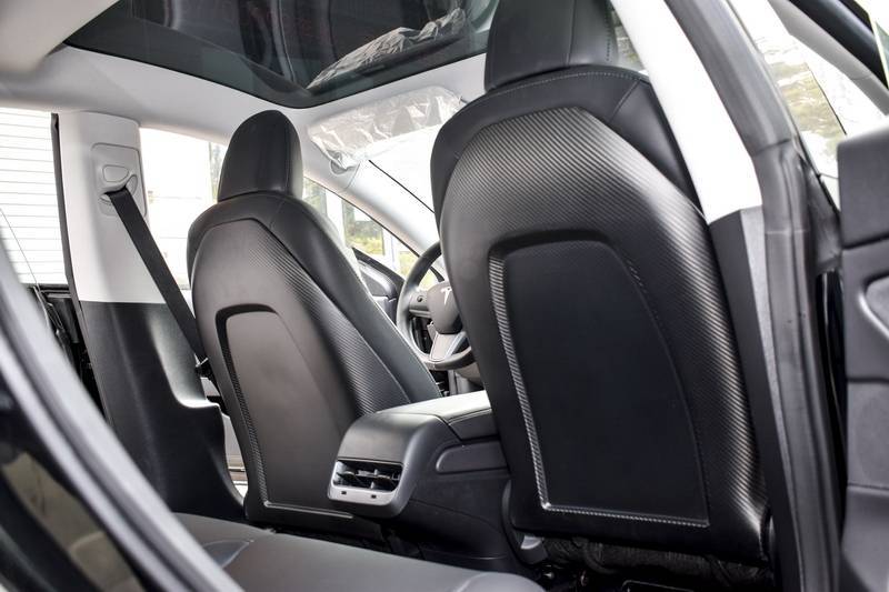 Genuine Matte Carbon Fiber Seat Full Back Replacements for Tesla Model 3  2017-2023