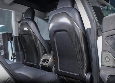 Genuine Carbon Fiber Seat Full Back Replacements for Model 3 (Matte) - PimpMyEV