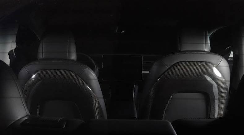 Genuine Carbon Fiber Seat Open Back Protectors for Model 3 (Gloss) - PimpMyEV