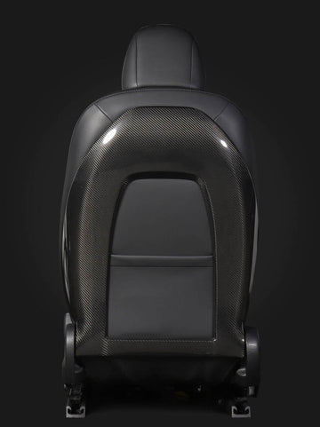 Genuine Carbon Fiber Seat Open Back Protectors for Model Y (Gloss) - PimpMyEV