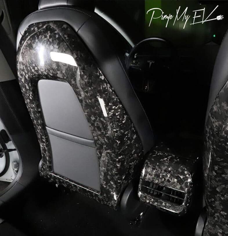 Genuine Forged Carbon Fiber Open Seat Backs for Model Y (Gloss) - PimpMyEV