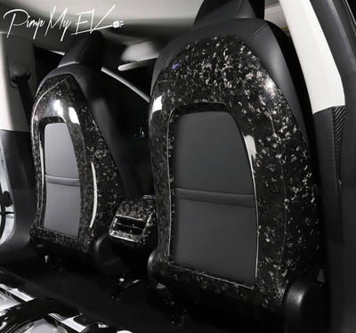 Genuine Forged Carbon Fiber Open Seat Backs for Model Y (Gloss) - PimpMyEV