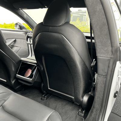 Genuine Matte Carbon Fiber Seat Full Back Replacements for Model S PLAID 2021-2022 - PimpMyEV