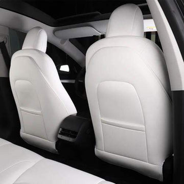 Vegan Leather Seat Back Protectors For Model 3 (6 Color Options) 2017-2021 - PimpMyEV