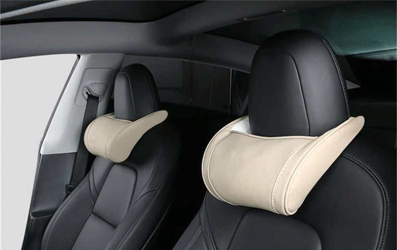Car Seat Safety Headrest Pad Auto Logo Neck Pillow For Tesla Model 3 Model  S Model X Model Y Roadster - AliExpress