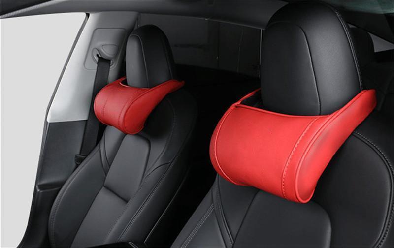 Für Tesla Model 3 Y S X Autositz Kopfstütze Kissen Nackenkissen Rückenlehne  Sitz Kopfstütze Lendenwirbelstütze Auto Innenraum Zubehör