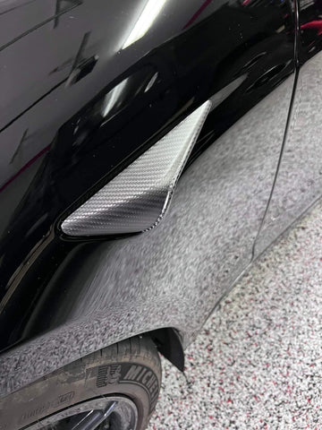 Genuine Carbon Fiber Side Marker Camera Covers for Model S PLAID (Gloss) 2021-2023 - PimpMyEV