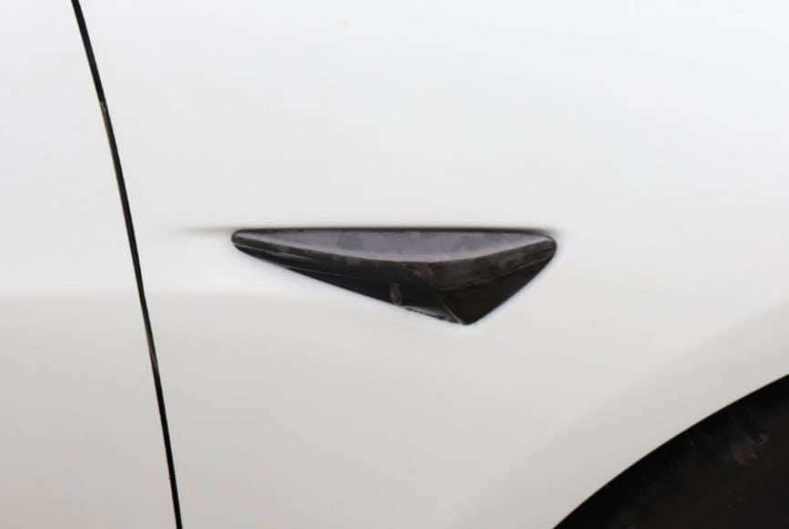 Genuine Forged Carbon Fiber Turn Signal Covers for Model 3 (Gloss) - PimpMyEV