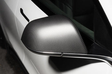2PCs Carbon Fiber Style Side Mirror Cover Set for Model 3 - PimpMyEV