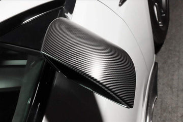 2PCs Carbon Fiber Style Side Mirror Cover Set for Model 3 - PimpMyEV