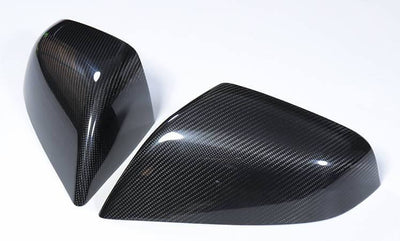 2PCs Genuine Carbon Fiber Side Mirror Covers for Model S (Gloss) - PimpMyEV