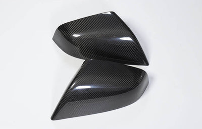 2PCs Genuine Carbon Fiber Side Mirror Covers for Model S (Gloss) - PimpMyEV