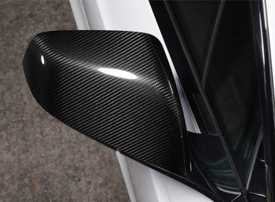 2PCs Genuine Carbon Fiber Side Mirror Covers for Model X (Gloss) - PimpMyEV