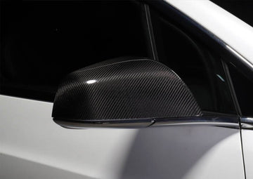 2PCs Genuine Carbon Fiber Side Mirror Covers for Model X (Gloss) - PimpMyEV