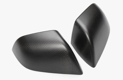 2PCs Genuine Carbon Fiber Style Side Mirror Cover Set for Model 3 (Matte) - PimpMyEV